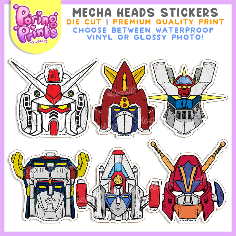 Die Cut Stickers | Mecha Heads