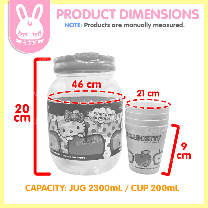 Hello Kitty Juicy Fruits Water Jug & Cups | Apple