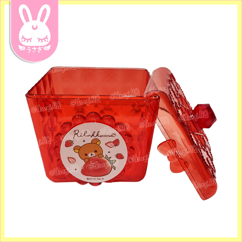 Rilakkuma Kawaii Strawberry Diamond Acrylic Canister