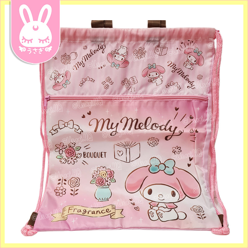 My Melody Authentic Water-Resistant Drawstring Backpack