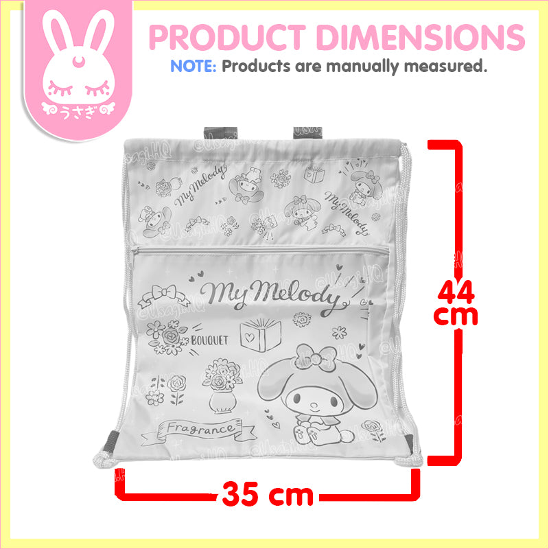 My Melody Authentic Water-Resistant Drawstring Backpack