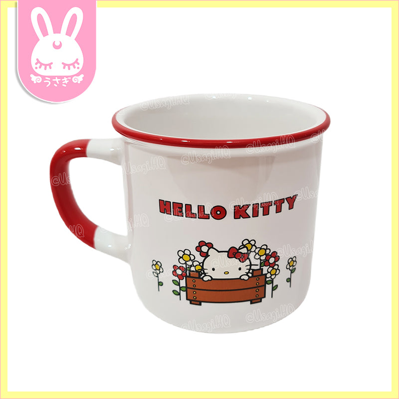 Hello Kitty Classic Enamel-style Ceramic Coffee Mug | White