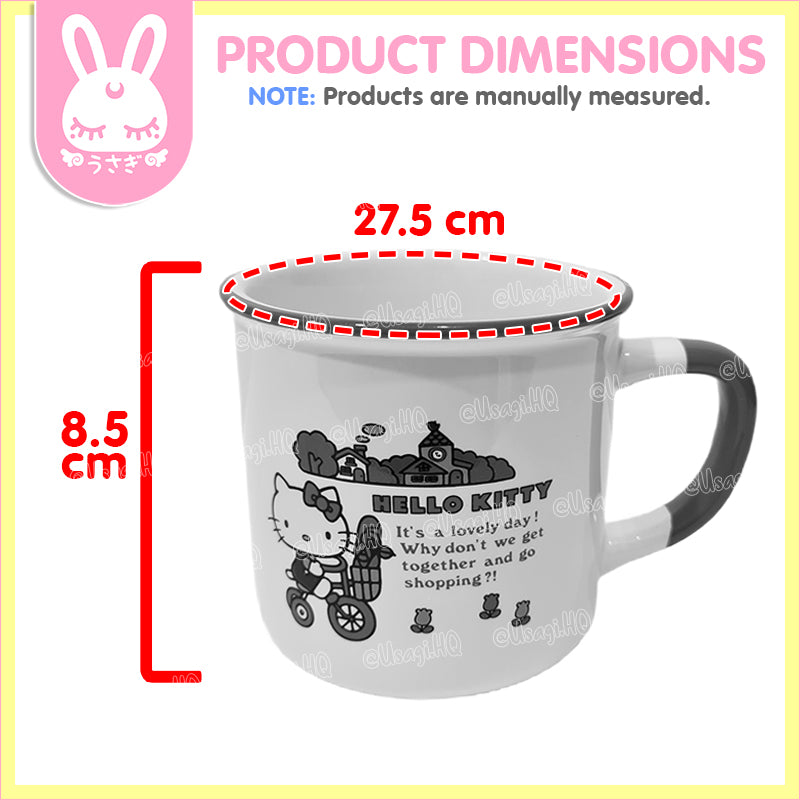 Hello Kitty Classic Enamel-style Ceramic Coffee Mug | White