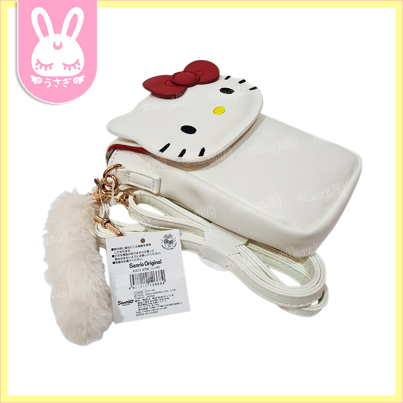 Hello Kitty Posh Leatherette Mobile Phone Sling Bag with Fur Charm