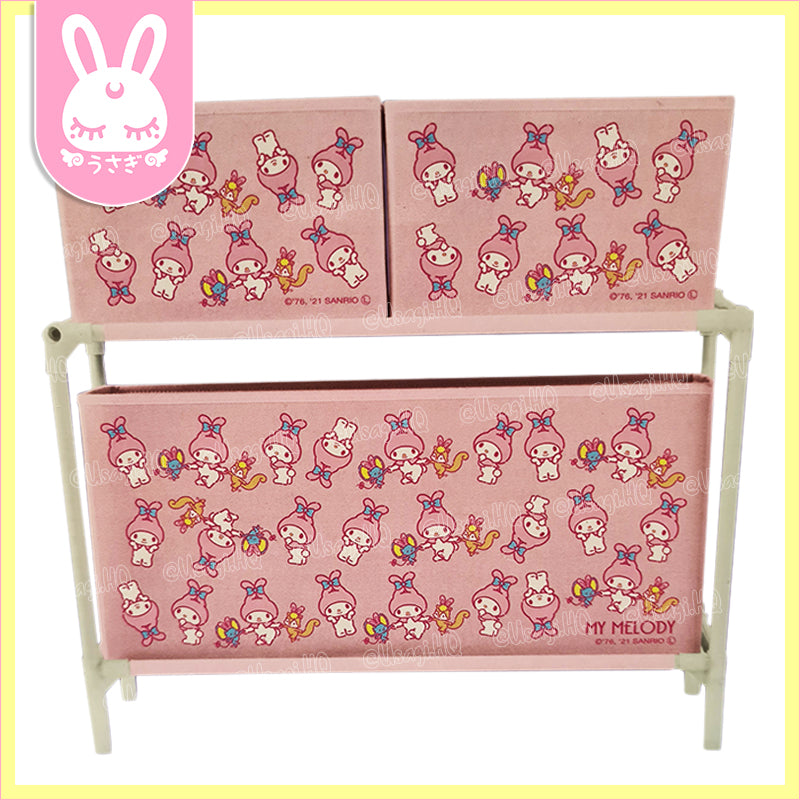 My Melody Usamimi 2-Tier 3-Box Storage Shelf