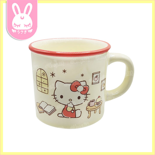 Hello Kitty Classic Enamel-style Ceramic Coffee Mug | Light Yellow