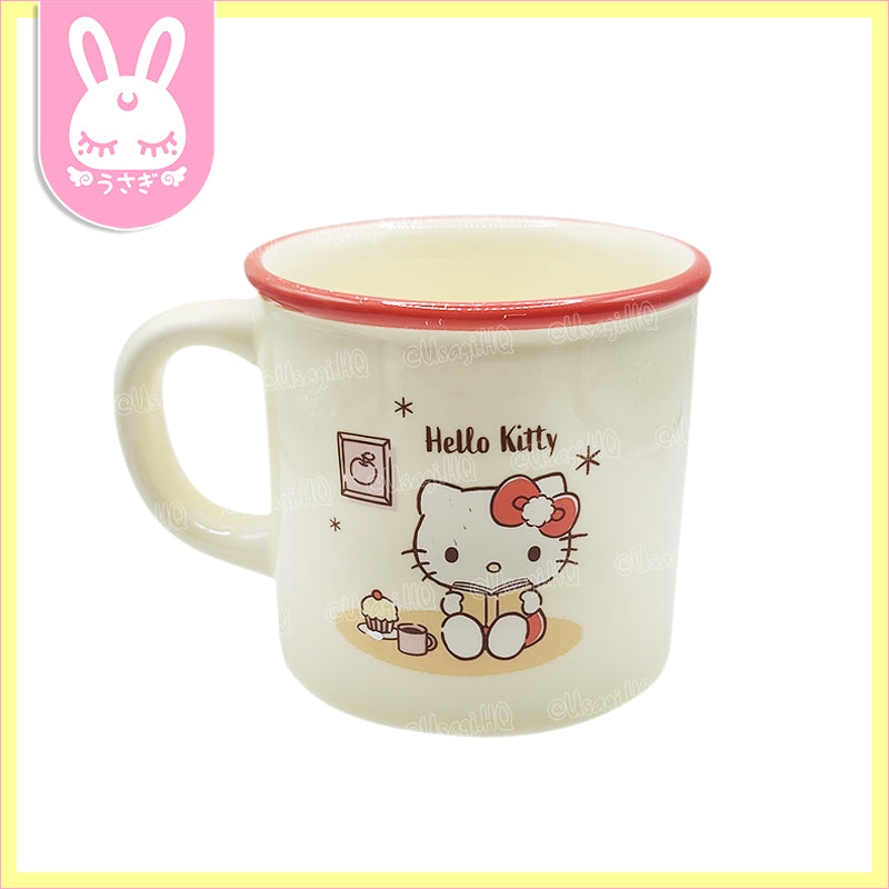 Hello Kitty Classic Enamel-style Ceramic Coffee Mug | Light Yellow