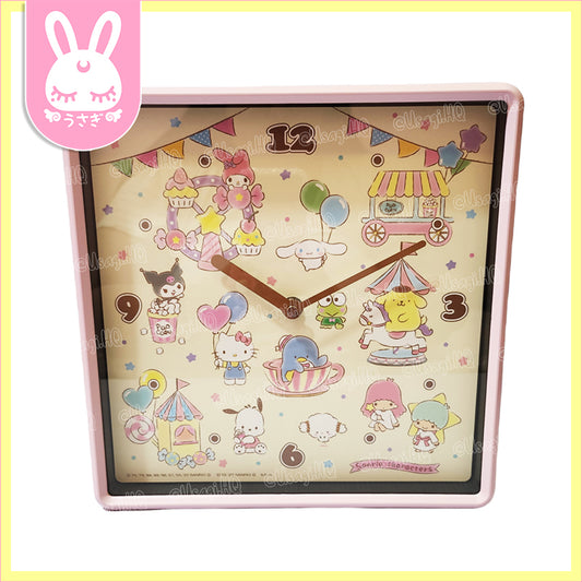 Sanrio Characters Pastel Carnival Square Wall Clock