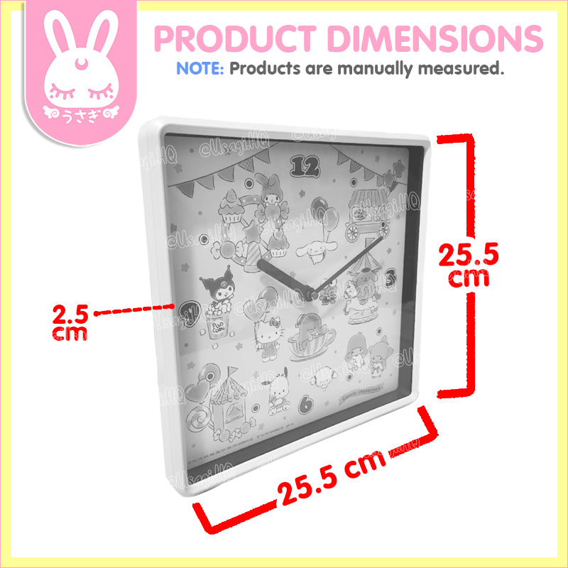 Sanrio Characters Pastel Carnival Square Wall Clock