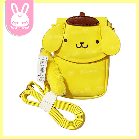 Pompompurin Posh Leatherette Mobile Phone Sling Bag with Fur Charm