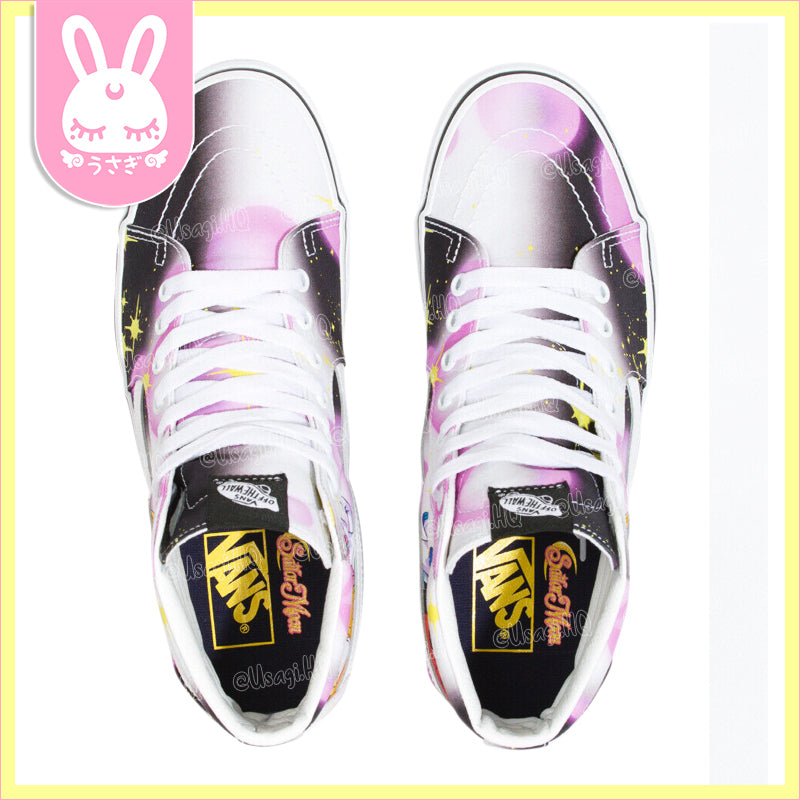 Sailor Moon x VANS Black/Pink Glow-in-the-Dark SK8-HI Sneakers | MN US7 / WM US8.5